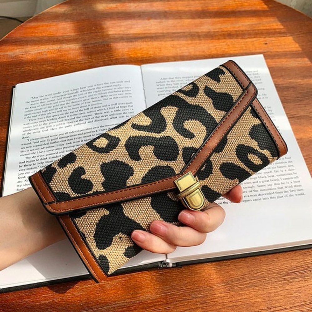 🖤 Long Leopard Print Wallet - Brown - Picture 2 of 4
